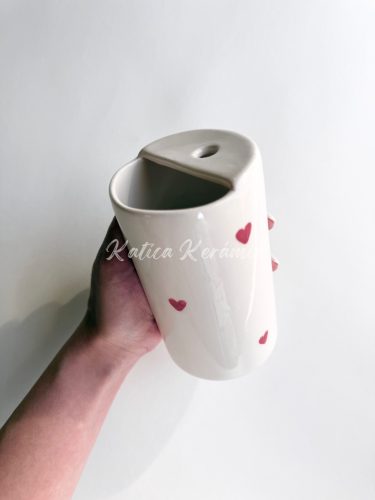 Szivecskés szívószálas pohár