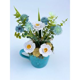 Türkiz bögrés dekor