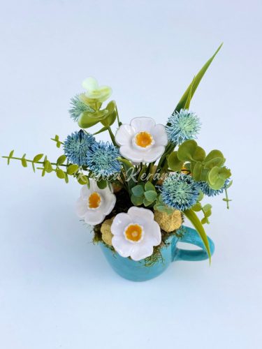 Türkiz bögrés dekor