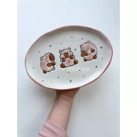 Hármas kapibarás tányér