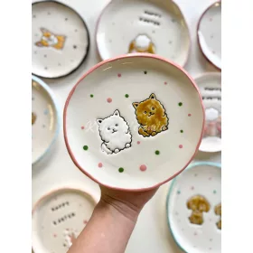 Kutyás kerek tányér