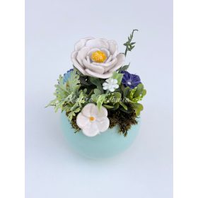 Türkiz kaspós dekoráció