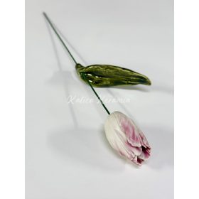 Kerámia tulipán levéllel