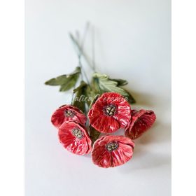 Leveles pipacs csokor - 5 darabos