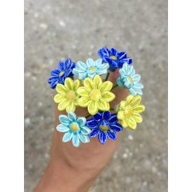 Kékes mini réti margaréta csokor - 9 darabos