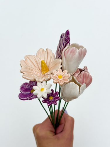 Lila-barack csokor - 10 darabos