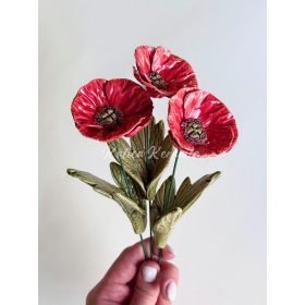 Leveles pipacs csokor - 3 darabos