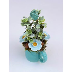 Türkiz bögrés dekoráció