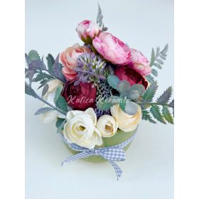 Selyemvirágos dekoráció