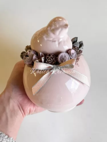 Rózsaszín madárkás dekoráció