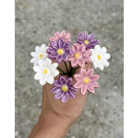 Rózsaszín mini réti margaréta csokor - 9 darabos